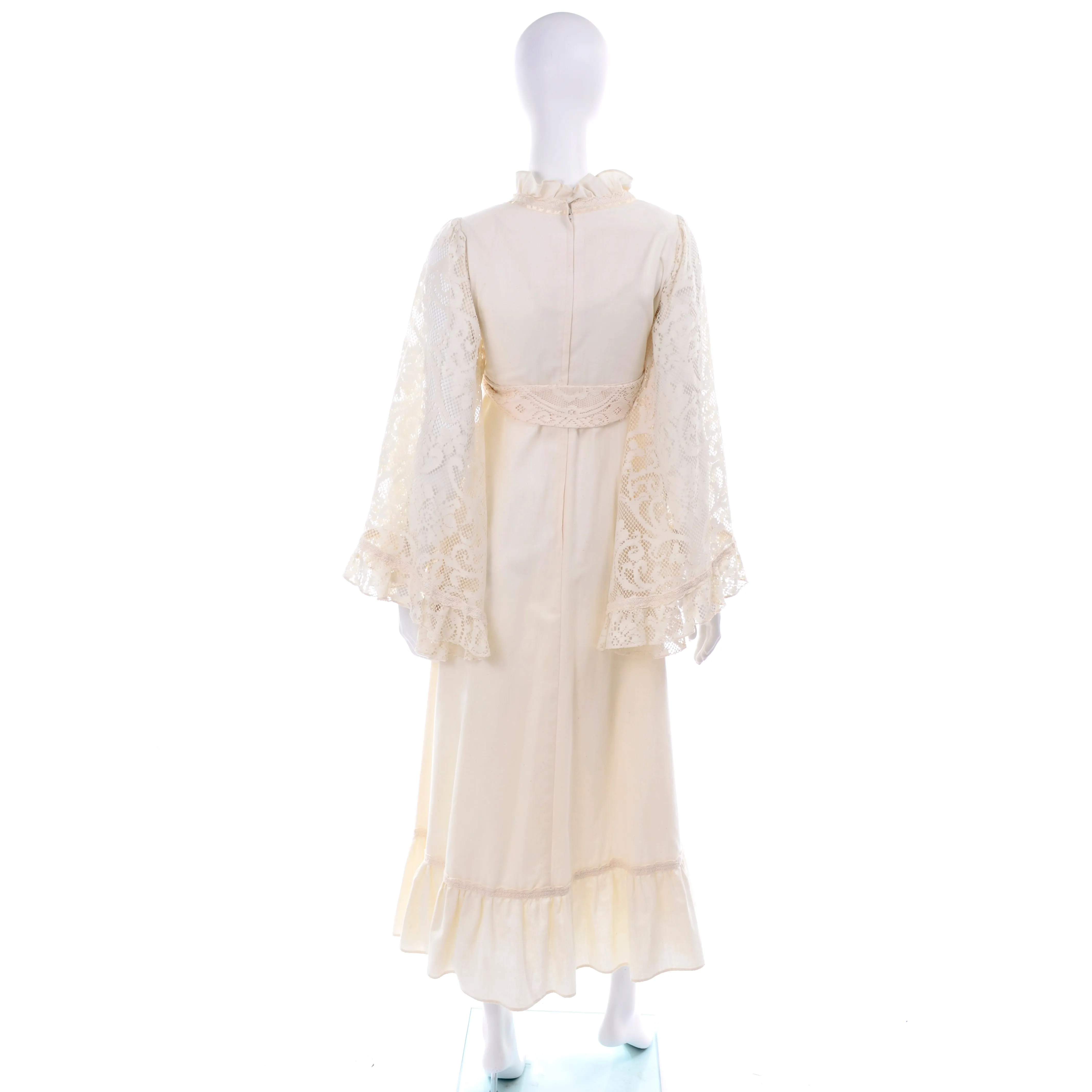 1970s Gunne Sax Lace Angel Sleeve Vintage Wedding Dress