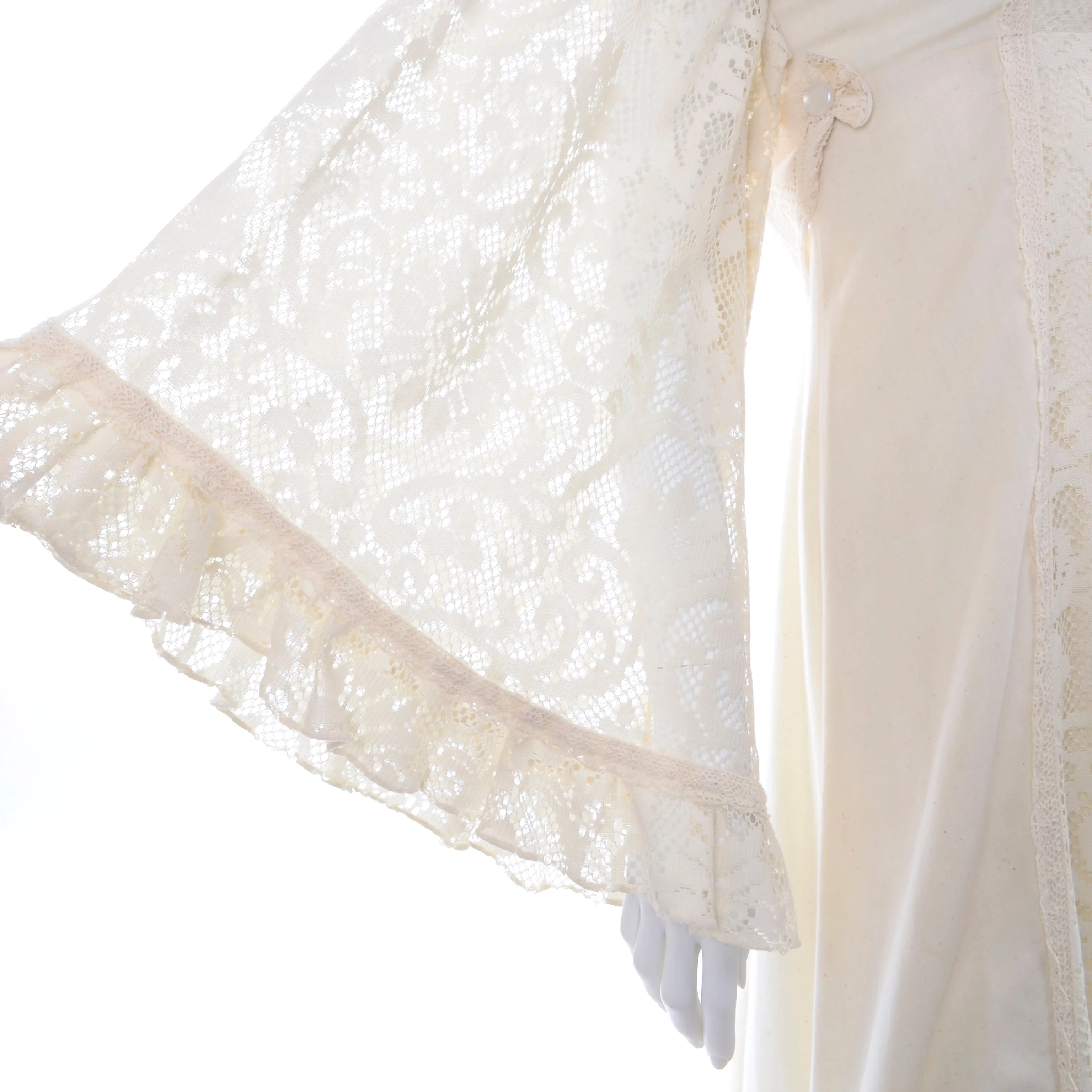 1970s Gunne Sax Lace Angel Sleeve Vintage Wedding Dress