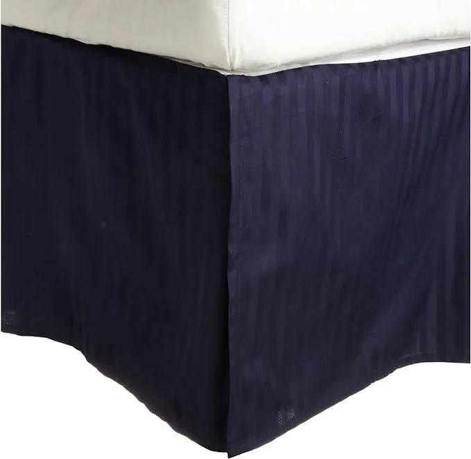 300 Thread Count Egyptian Cotton 15" Drop Striped Bed Skirt