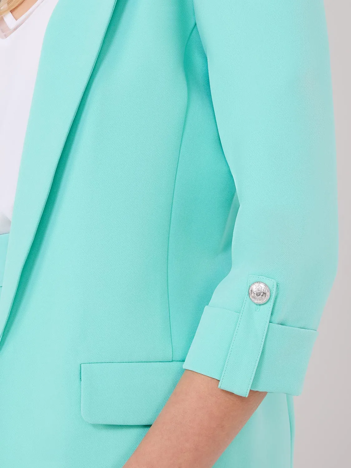 3/4 Sleeve Open Blazer