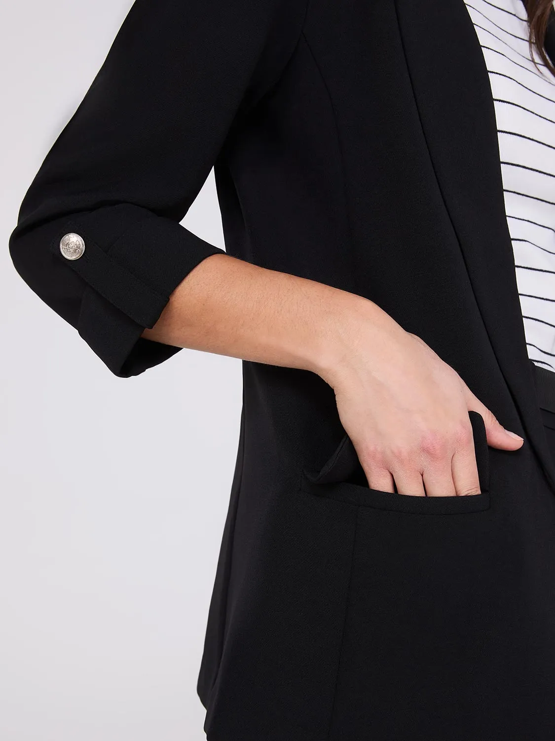 3/4 Sleeve Open Blazer