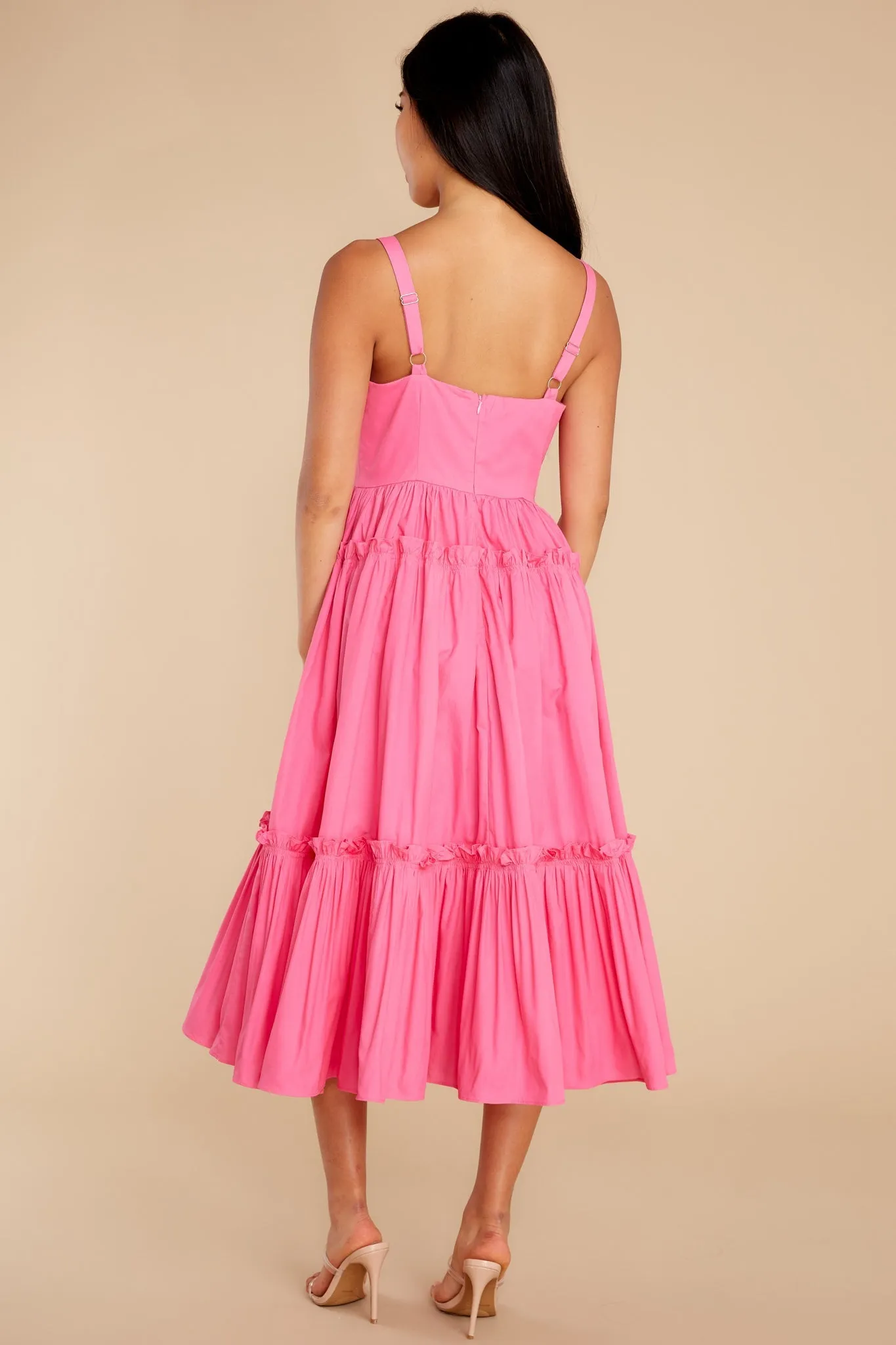 A Thousand Wishes Hot Pink Midi Dress