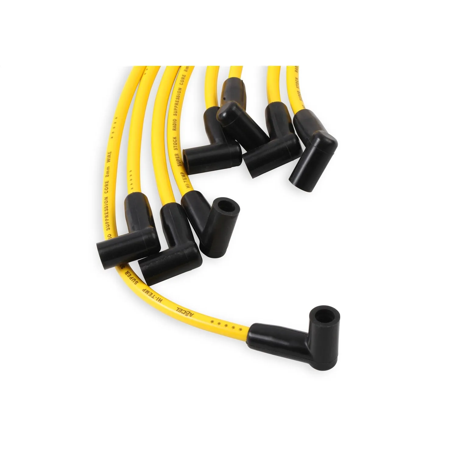 ACCEL 4000 Series Super Stock Spark Plug Wire Set - Spiral Core - 8mm - Graphite Suppression - Yellow