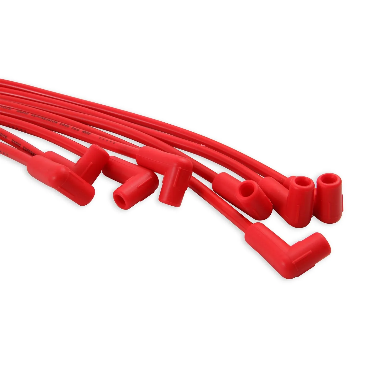 ACCEL Super Stock Spiral Core 8 mm Spark Plug Wire Set - Red - 90 Degree Plug Boots - HEI Style Terminal - Cut-To-Fit - V8 4041R