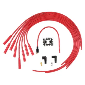 ACCEL Super Stock Spiral Core 8 mm Spark Plug Wire Set - Red - Straight Plug Boots - HEI Style Terminal - Cut-To-Fit - V8 4040R