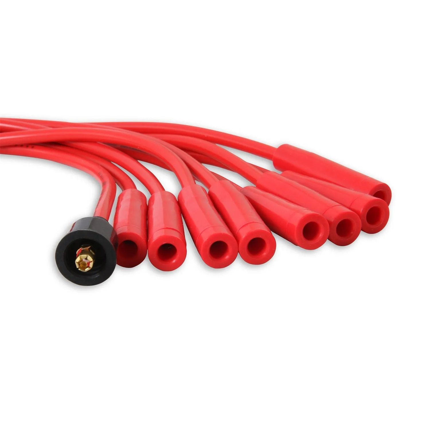 ACCEL Super Stock Spiral Core 8 mm Spark Plug Wire Set - Red - Straight Plug Boots - HEI Style Terminal - Cut-To-Fit - V8 4040R