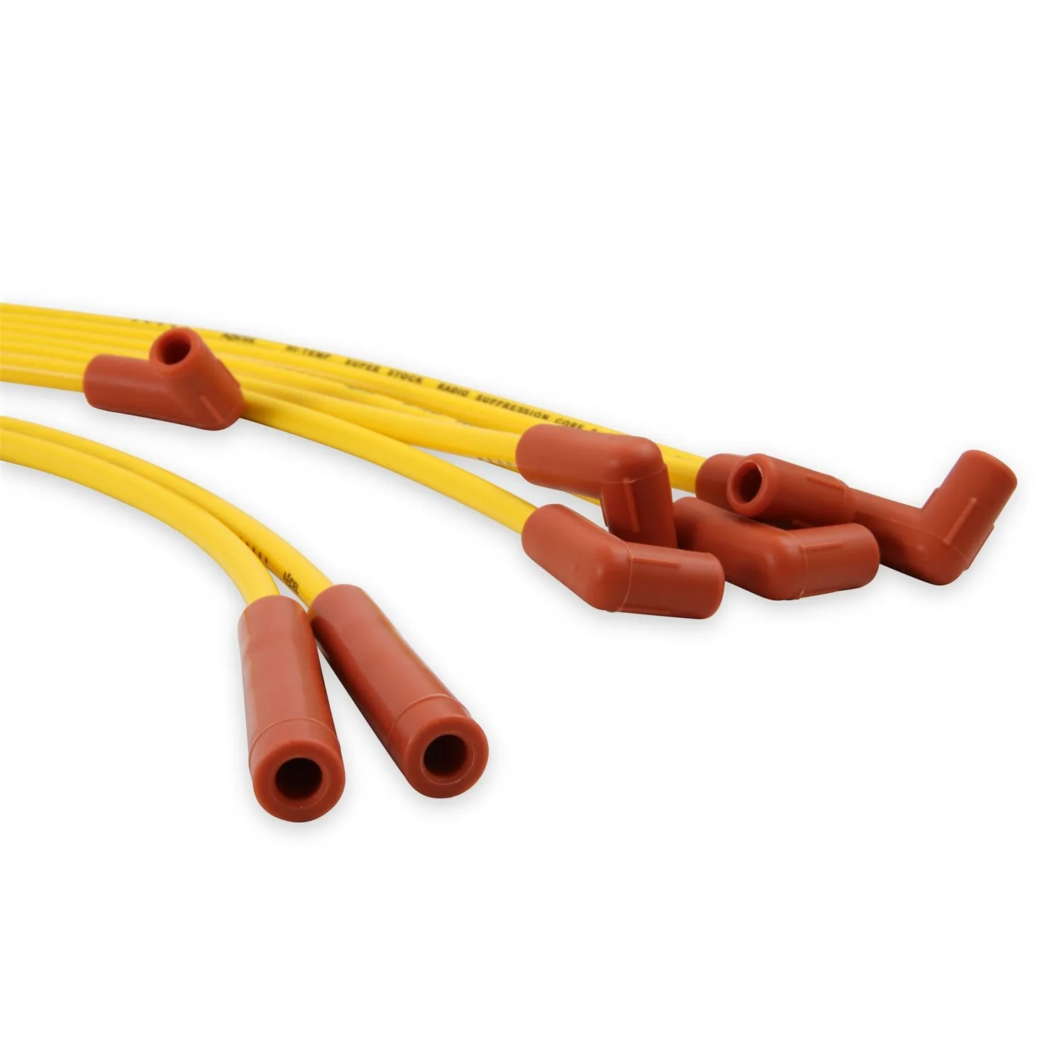 ACCEL Super Stock Spiral Core 8 mm Spark Plug Wire Set - Yellow - Factory Style Boots / Terminals - Chevy V8