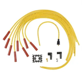 ACCEL Super Stock Spiral Core 8 mm Spark Plug Wire Set - Yellow - Straight Plug Boots - HEI Style Terminal - Cut-To-Fit - V8