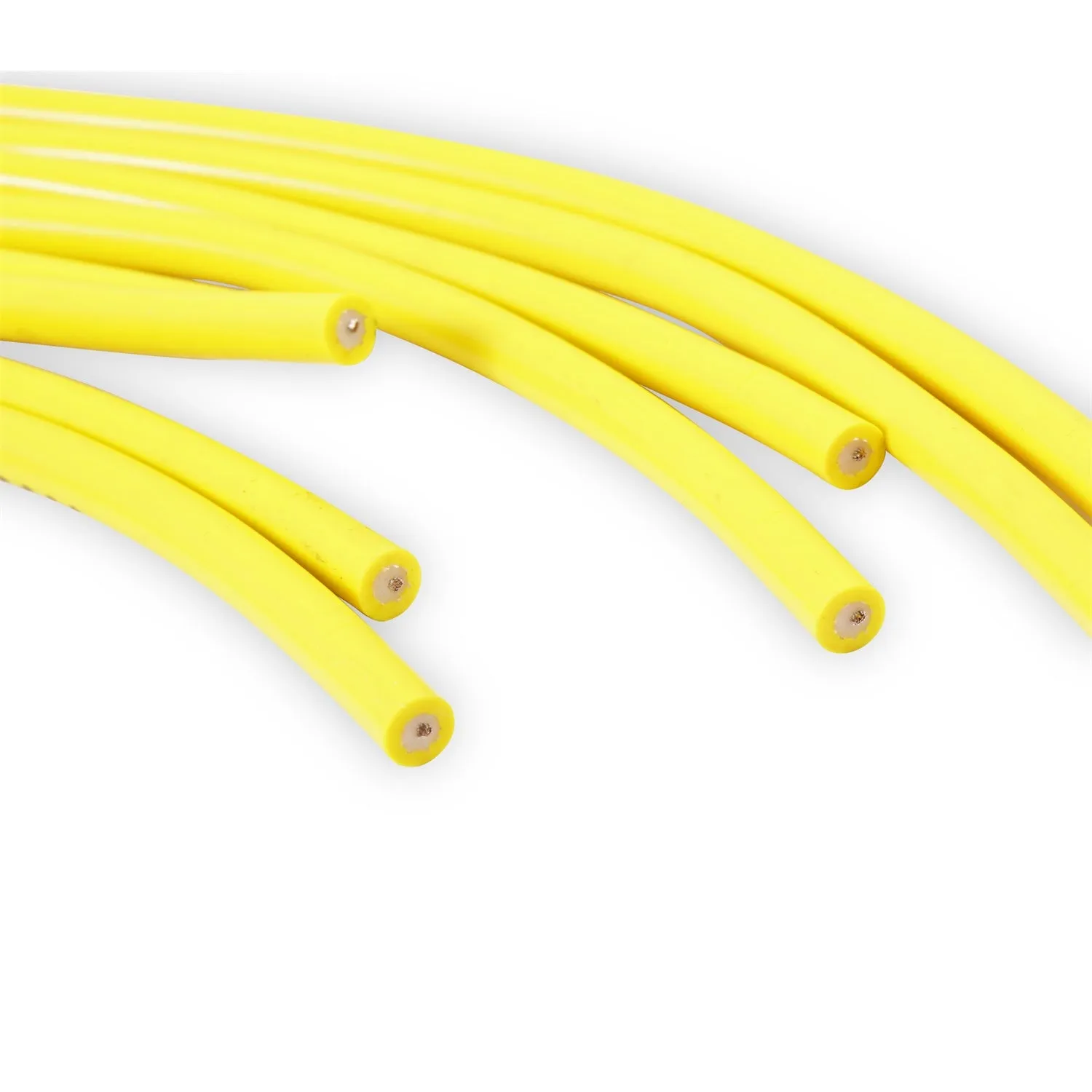 ACCEL Super Stock Spiral Core 8 mm Spark Plug Wire Set - Yellow - Straight Plug Boots - Socket Style - Cut-To-Fit - V8