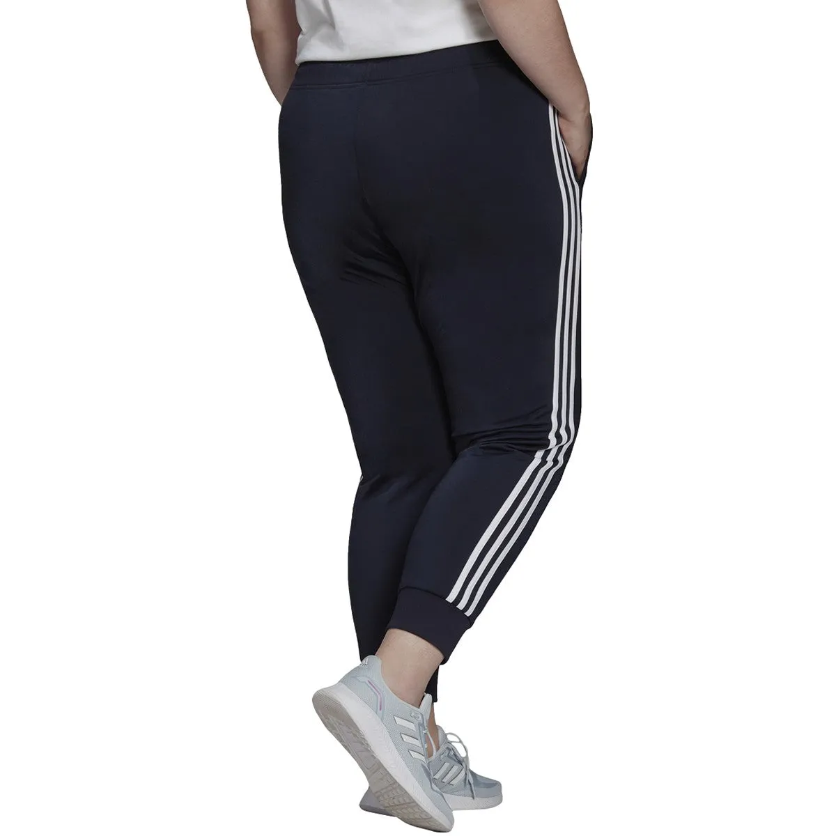 adidas Women's Tricot Slim Tapered 3-Stripe Track Pants (Plus Size)