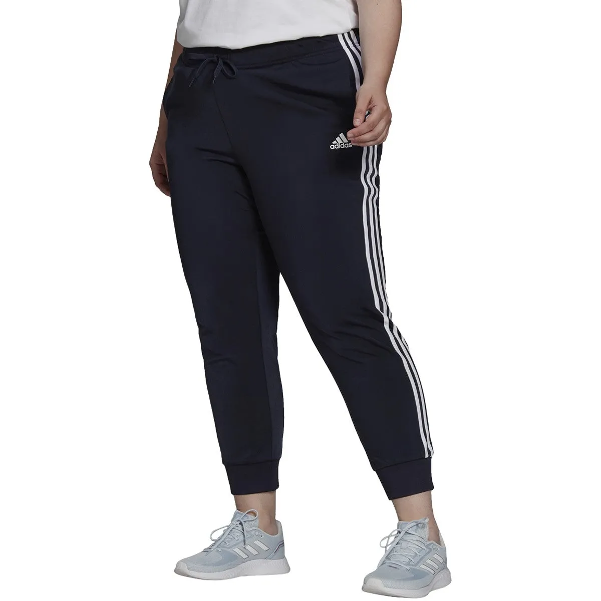 adidas Women's Tricot Slim Tapered 3-Stripe Track Pants (Plus Size)