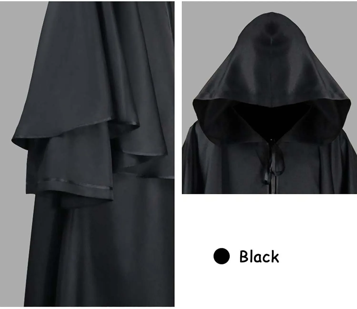 Adult Hooded Robe Jedi Wizard Cloak Darth Cape Halloween Knight Tunic Cosplay Costume for Men Women