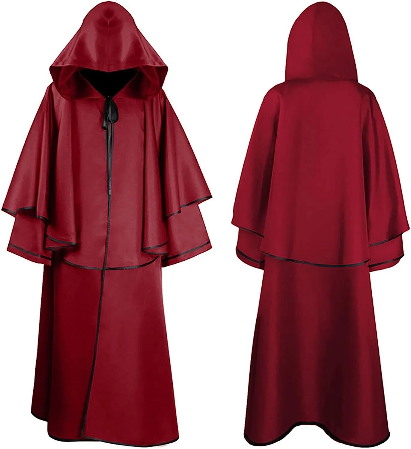 Adult Hooded Robe Jedi Wizard Cloak Darth Cape Halloween Knight Tunic Cosplay Costume for Men Women