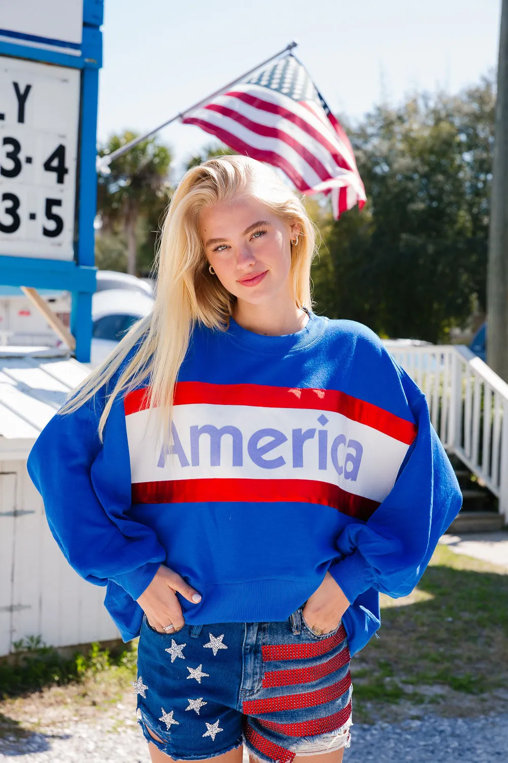 AMERICA ROYAL STRIPED PULLOVER