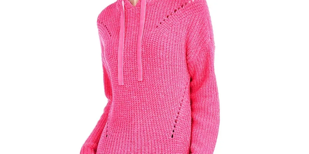 American Rag Junior's Chenille Hoodie Pink