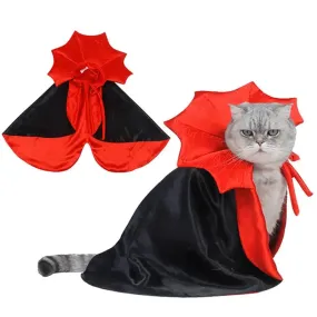 Anniepaw Halloween Vampire Pet Costume: Soft Polyester Cape for Cats & Small Dogs - Perfect for Spooky Photoshoots & Parties