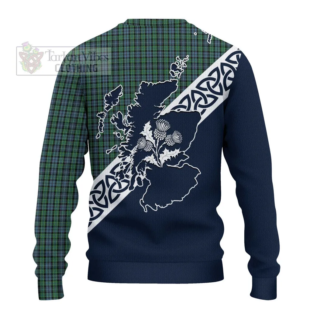 Arbuthnot Tartan Ugly Sweater Featuring Thistle and Scotland Map