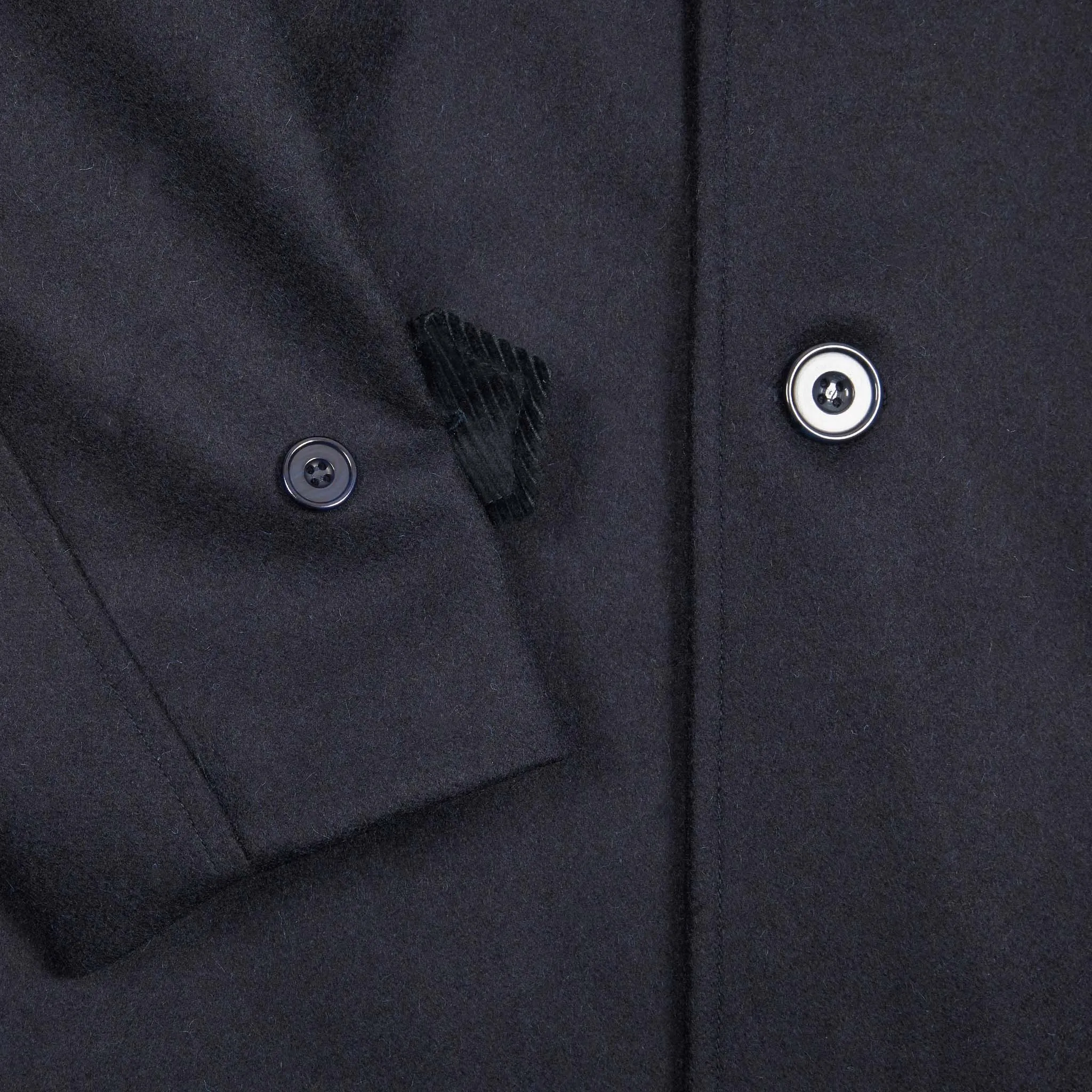 Arpenteur Utile Melton Wool Overcoat in Midnight