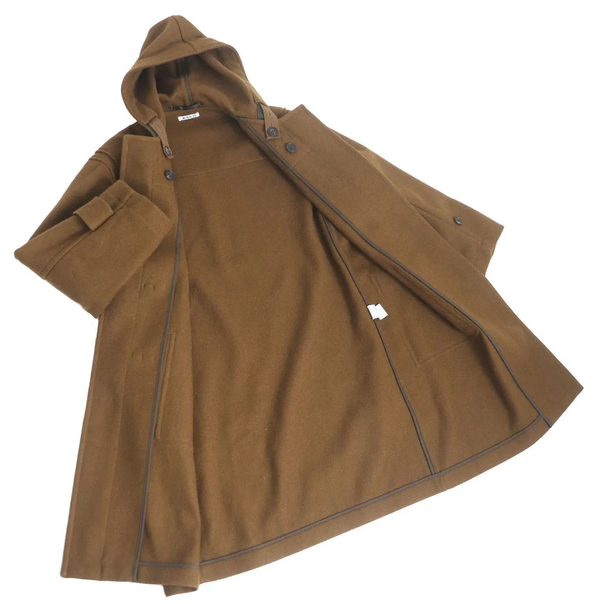 AURALEE Hard Melton Toggle Duffle Coat Brown