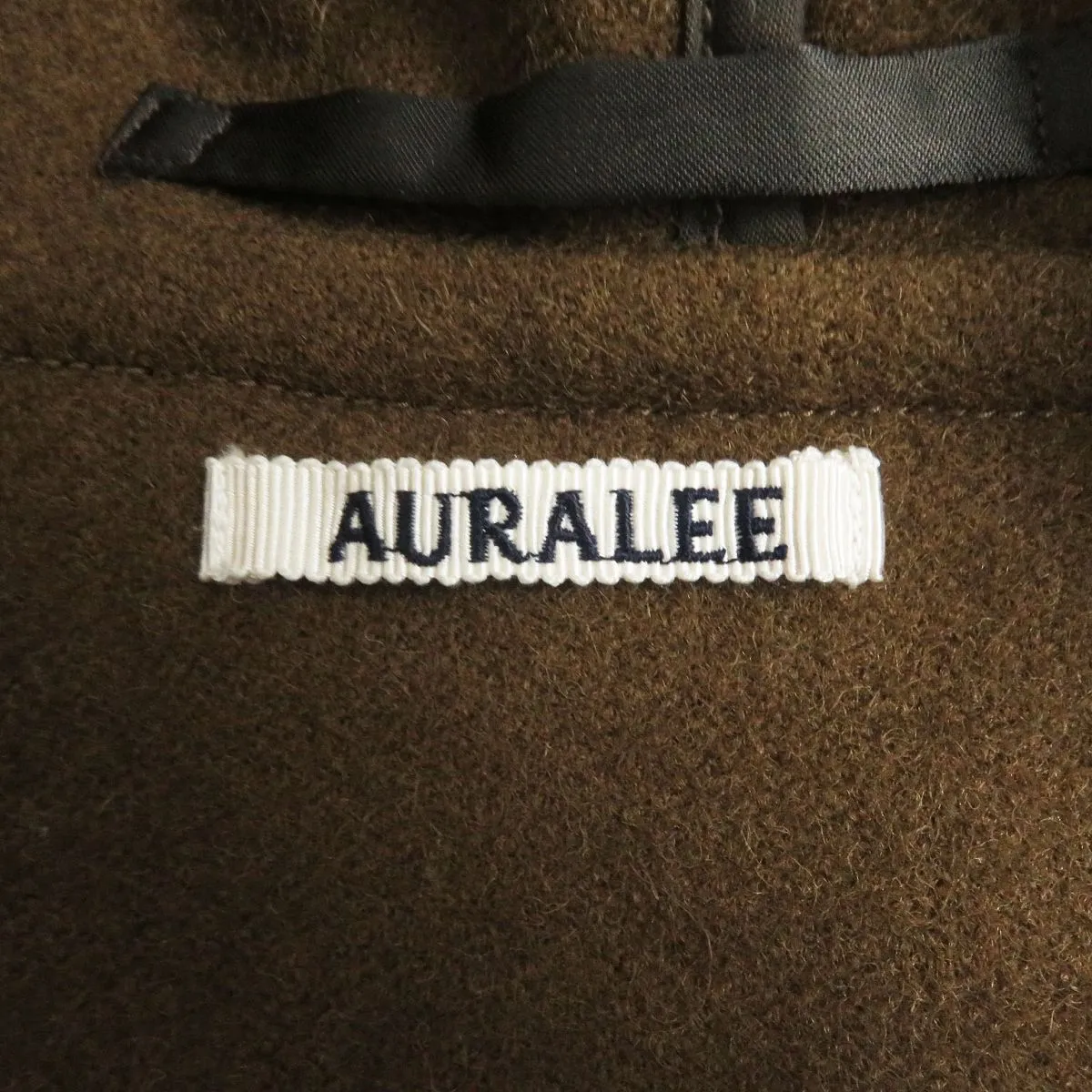 AURALEE Hard Melton Toggle Duffle Coat Brown