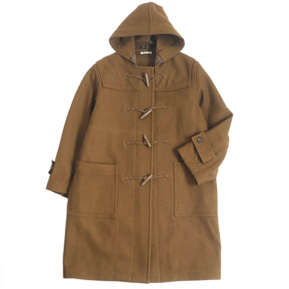 AURALEE Hard Melton Toggle Duffle Coat Brown