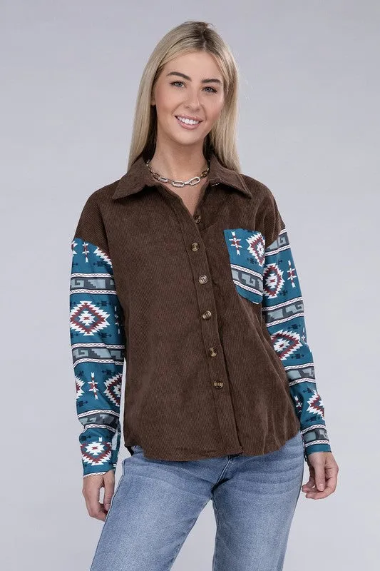 Aztec Corduroy Shacket size Small