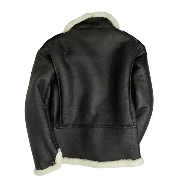 B6 Black Sherpa Bomber Jacket