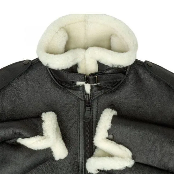 B6 Black Sherpa Bomber Jacket