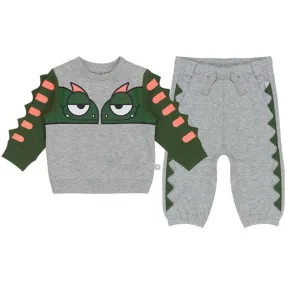 Baby Boys Grey Gecko Cotton Tracksuit