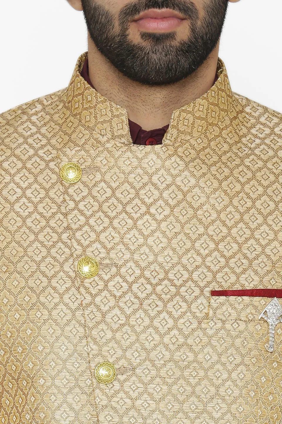 Banarasi Rayon Cotton Gold Blazer