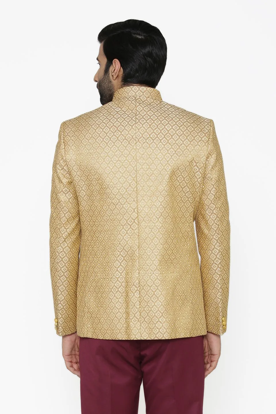 Banarasi Rayon Cotton Gold Blazer