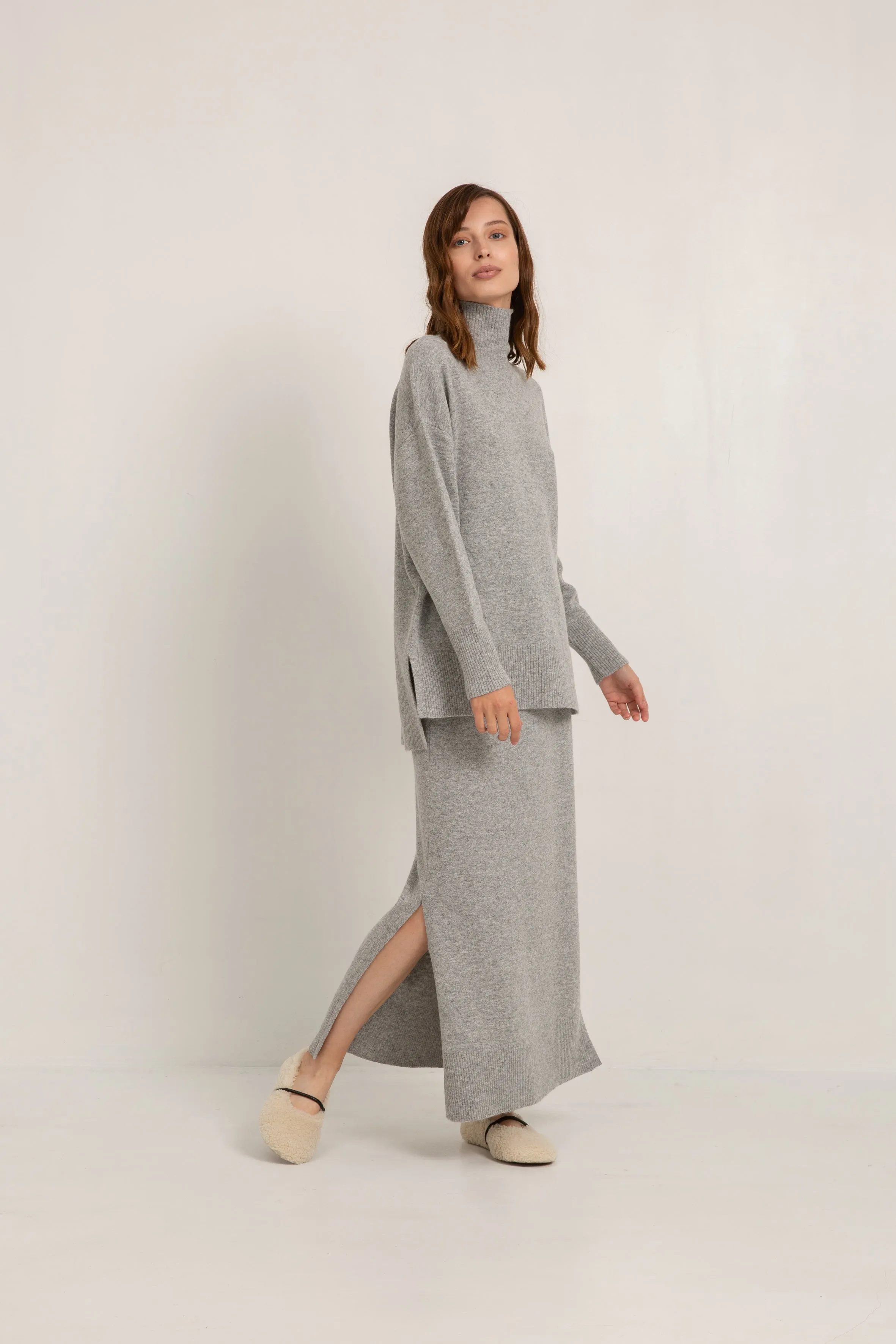 Bar Maxi Skirt Heather