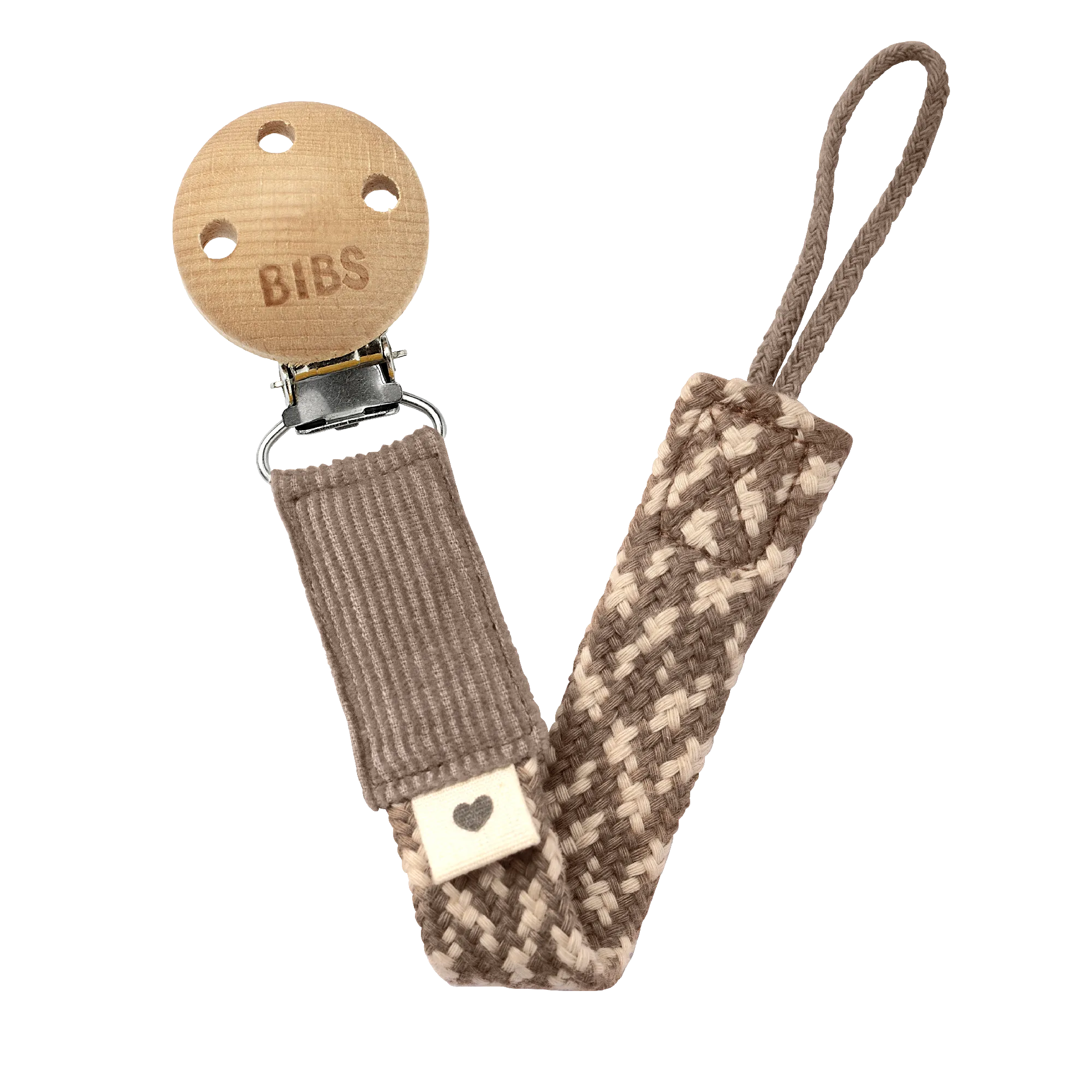 BIBS Paci Braid Dark Oak/Vanilla