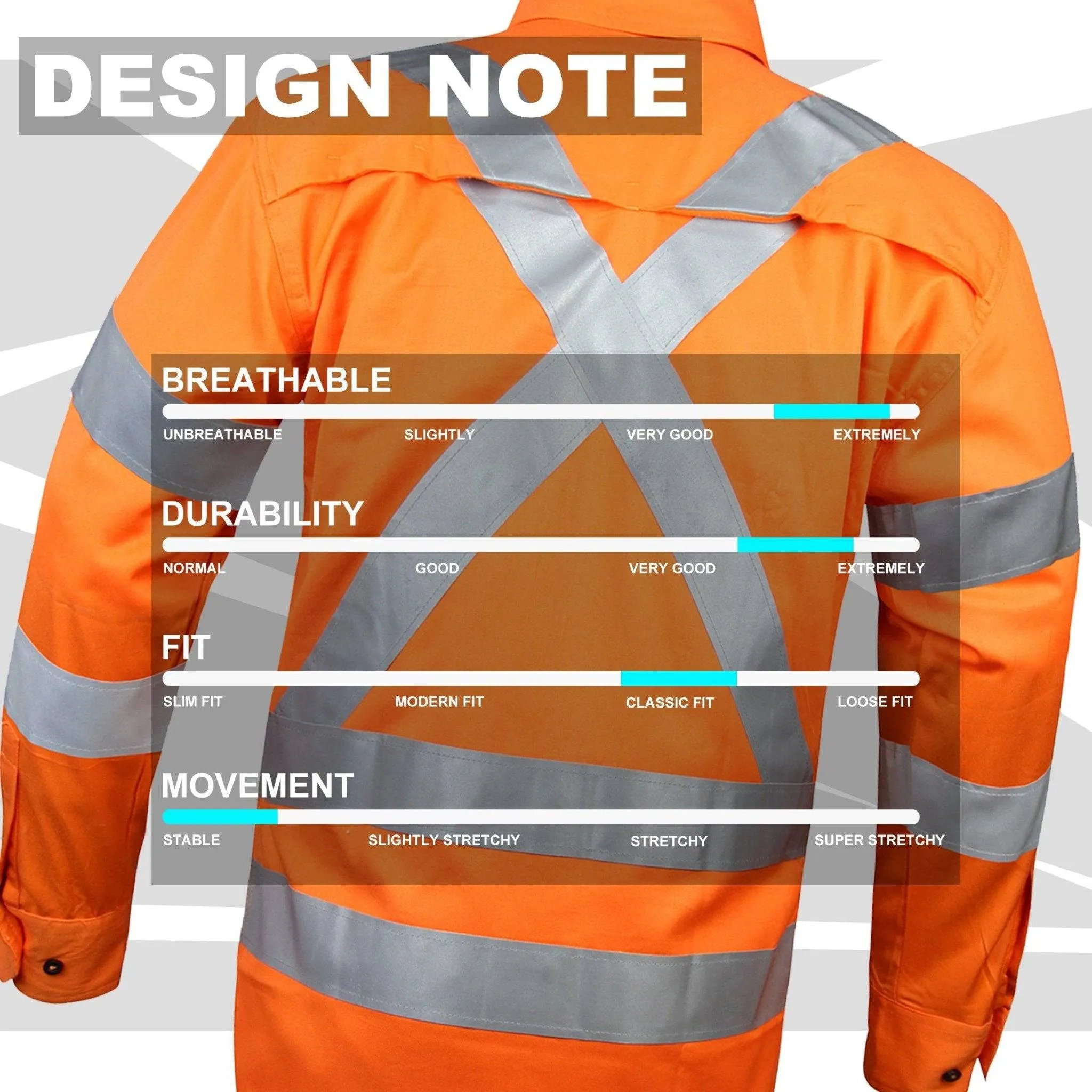 Big Bee Hi Vis Shirts Cross Back Reflective, NSW QLD Rail Shirt