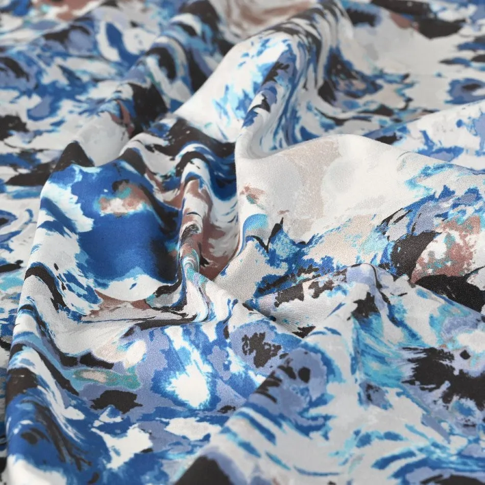 Blue Floral Print Fabric 2959