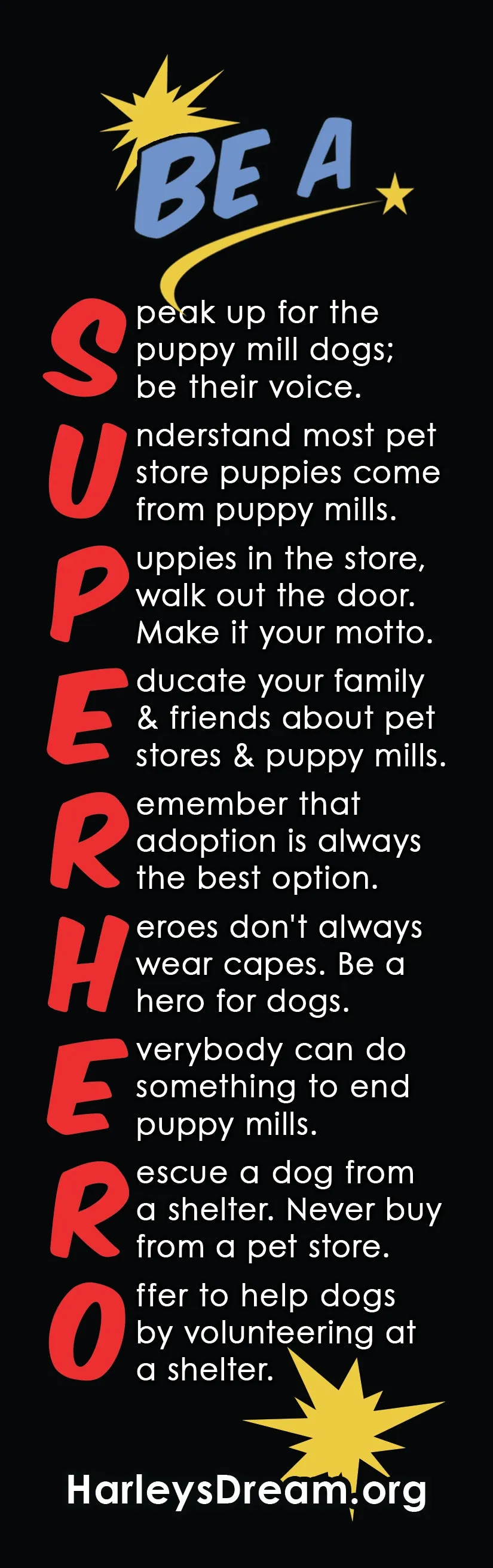 Bookmarks (100 pack) - Be a Superhero Against Puppy Mills