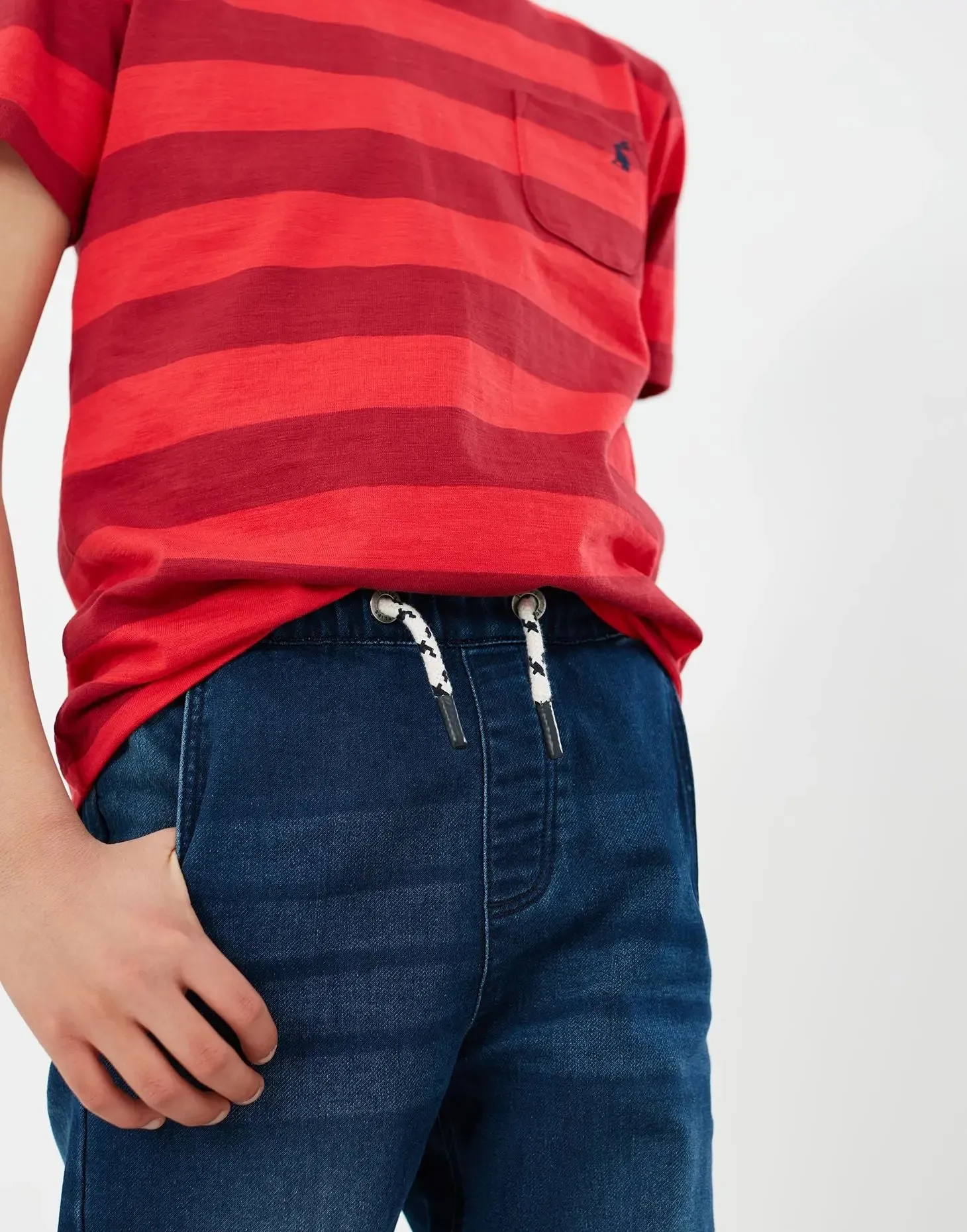 Boys' Logan Jersey Denim Joggers | Joules