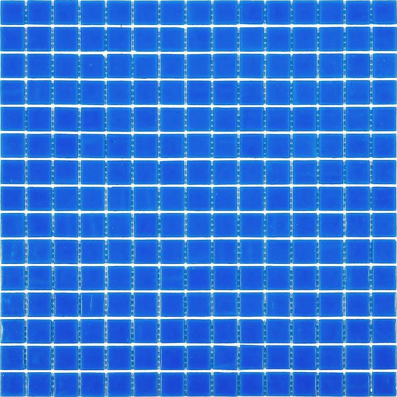 Bright Cobalt Blue Squares Glass Pool Tile