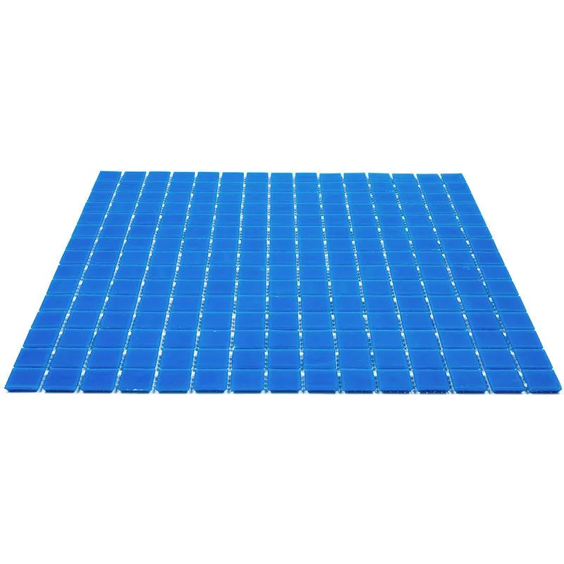 Bright Cobalt Blue Squares Glass Pool Tile