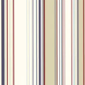 Cape Elizabeth Red Stripe Wallpaper from the Seaside Living Collection