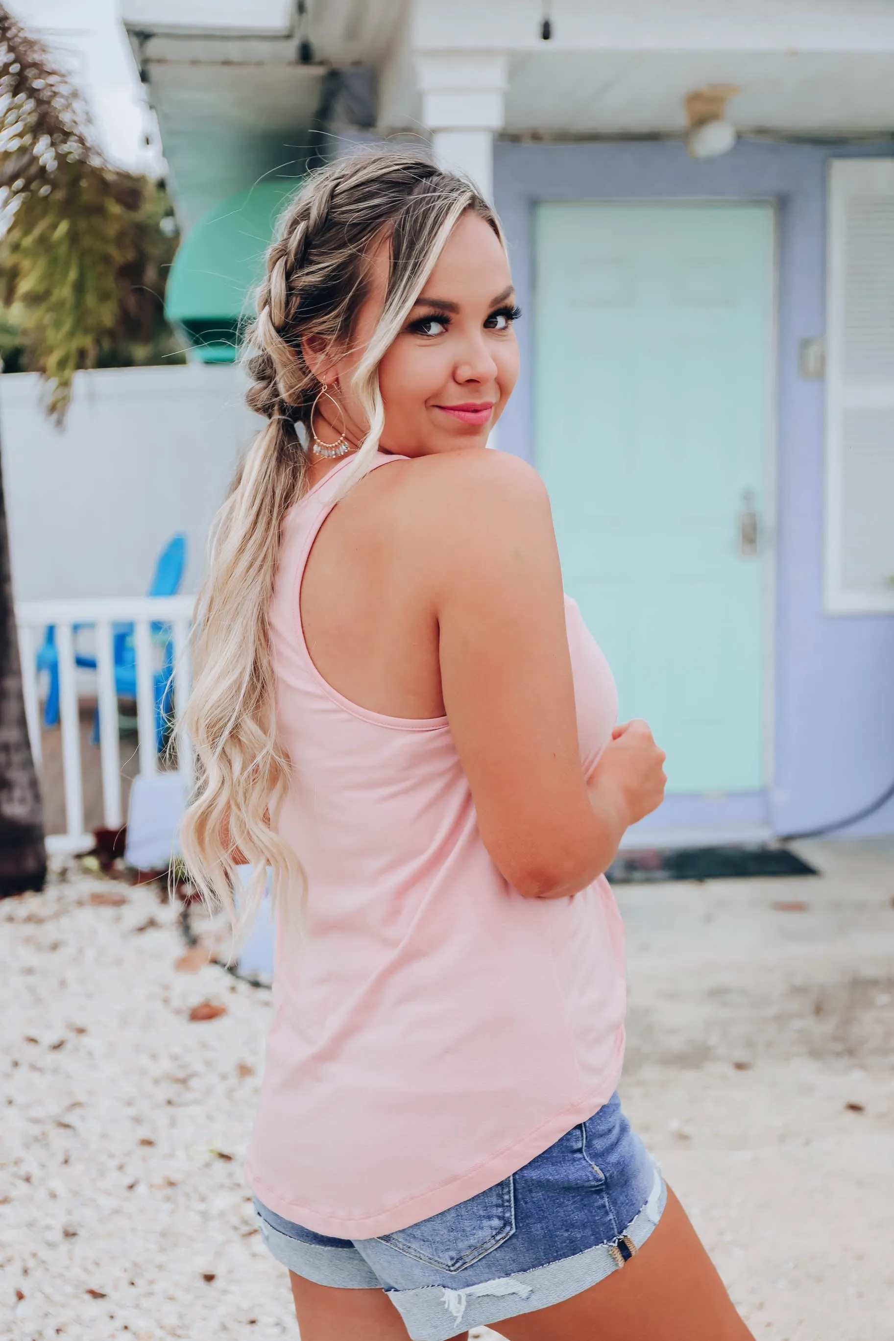 Caramela Knotted Tank - Blush