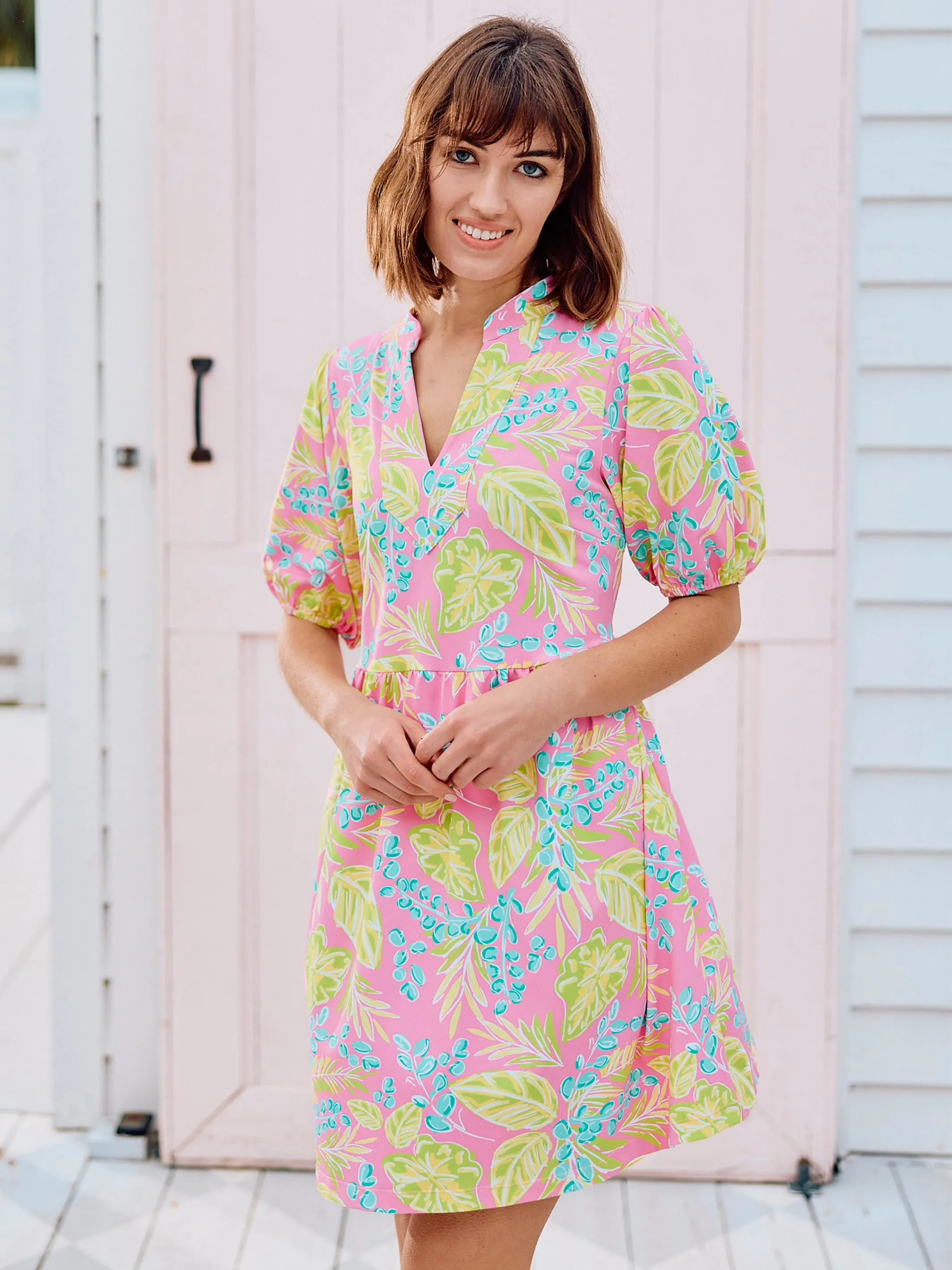 Catalina Dress | Vine Time Hot Pink