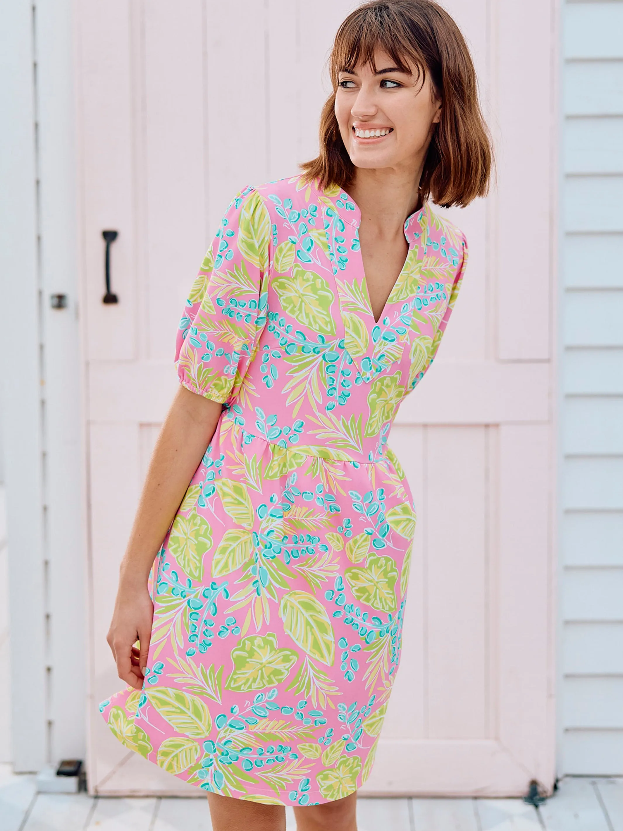 Catalina Dress | Vine Time Hot Pink