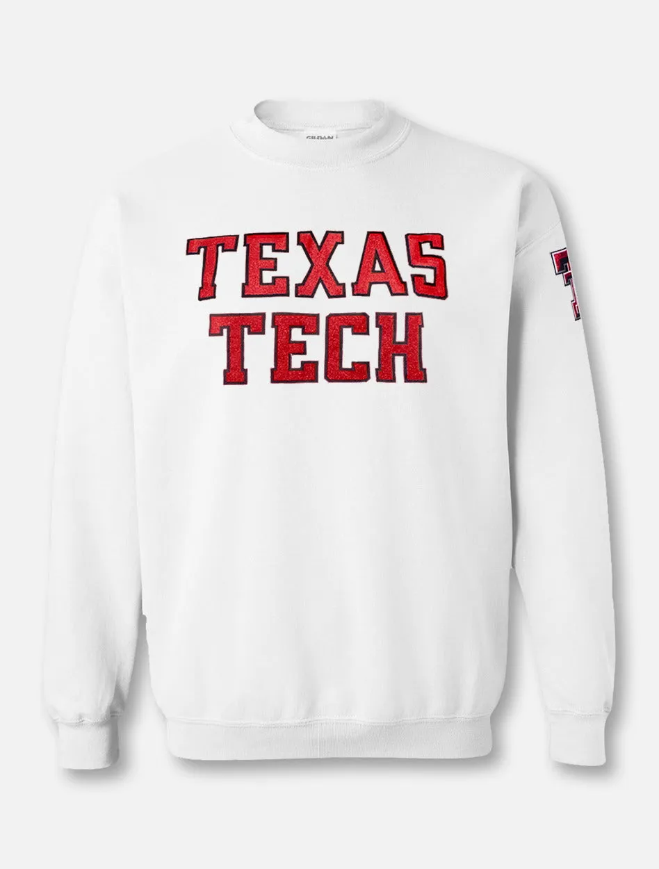 Champion Texas Tech Red Raiders "Rugged Glitter Football Font" Crew Pullover