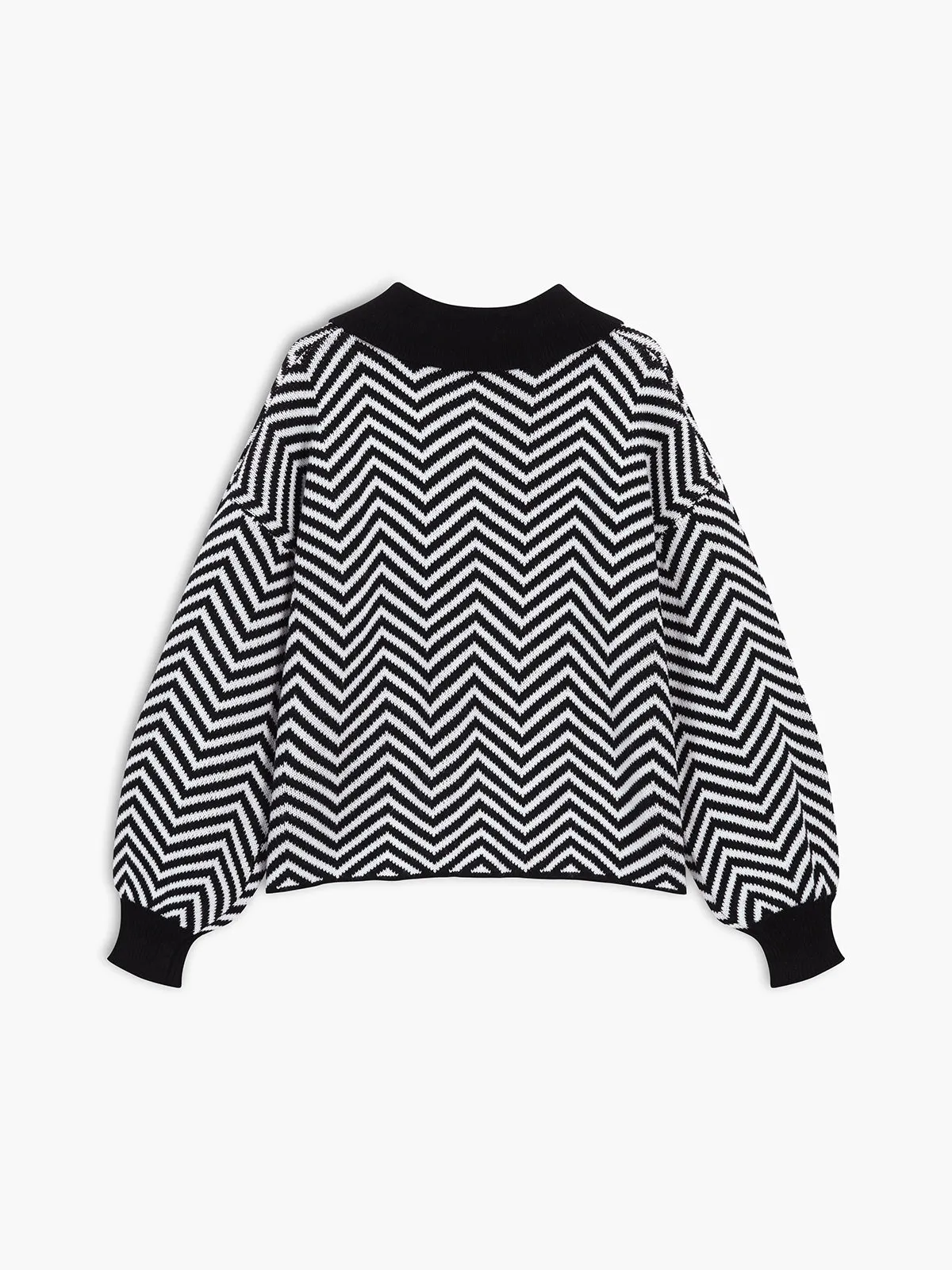 CHICMY- Herringbone Collar Sweater