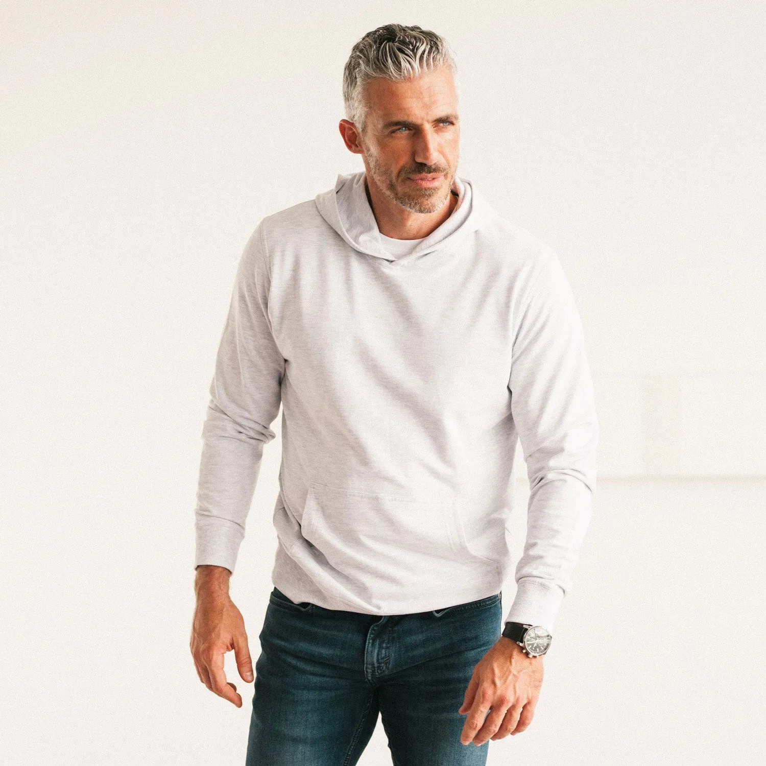 Classic Hoodie –  Cloud Gray Cotton Terry