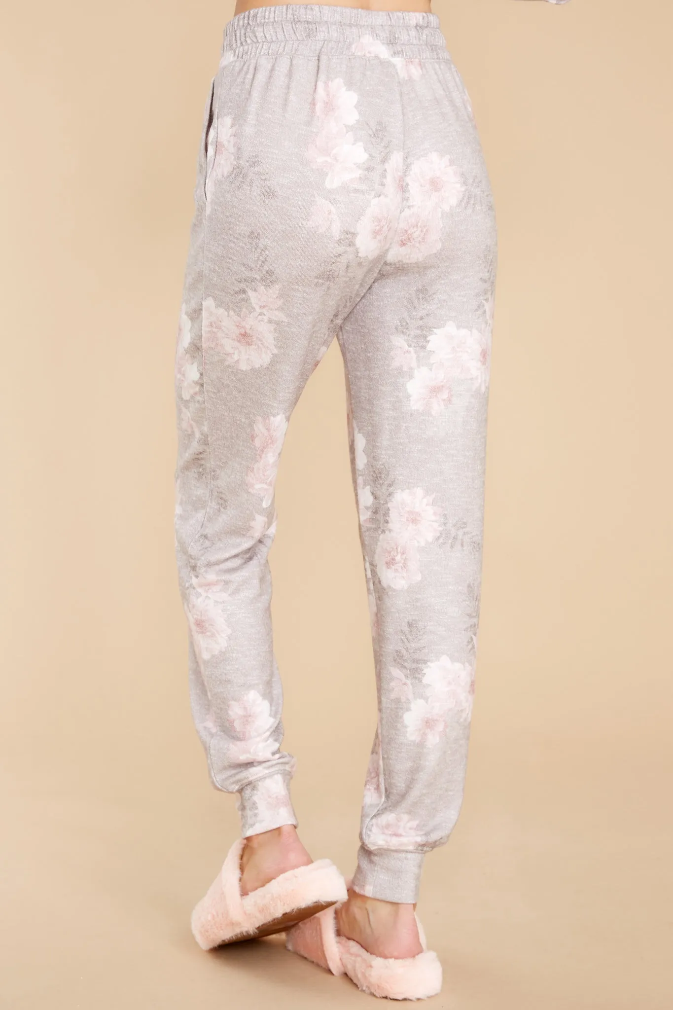 Comfy Taupe Ash Floral Jogger