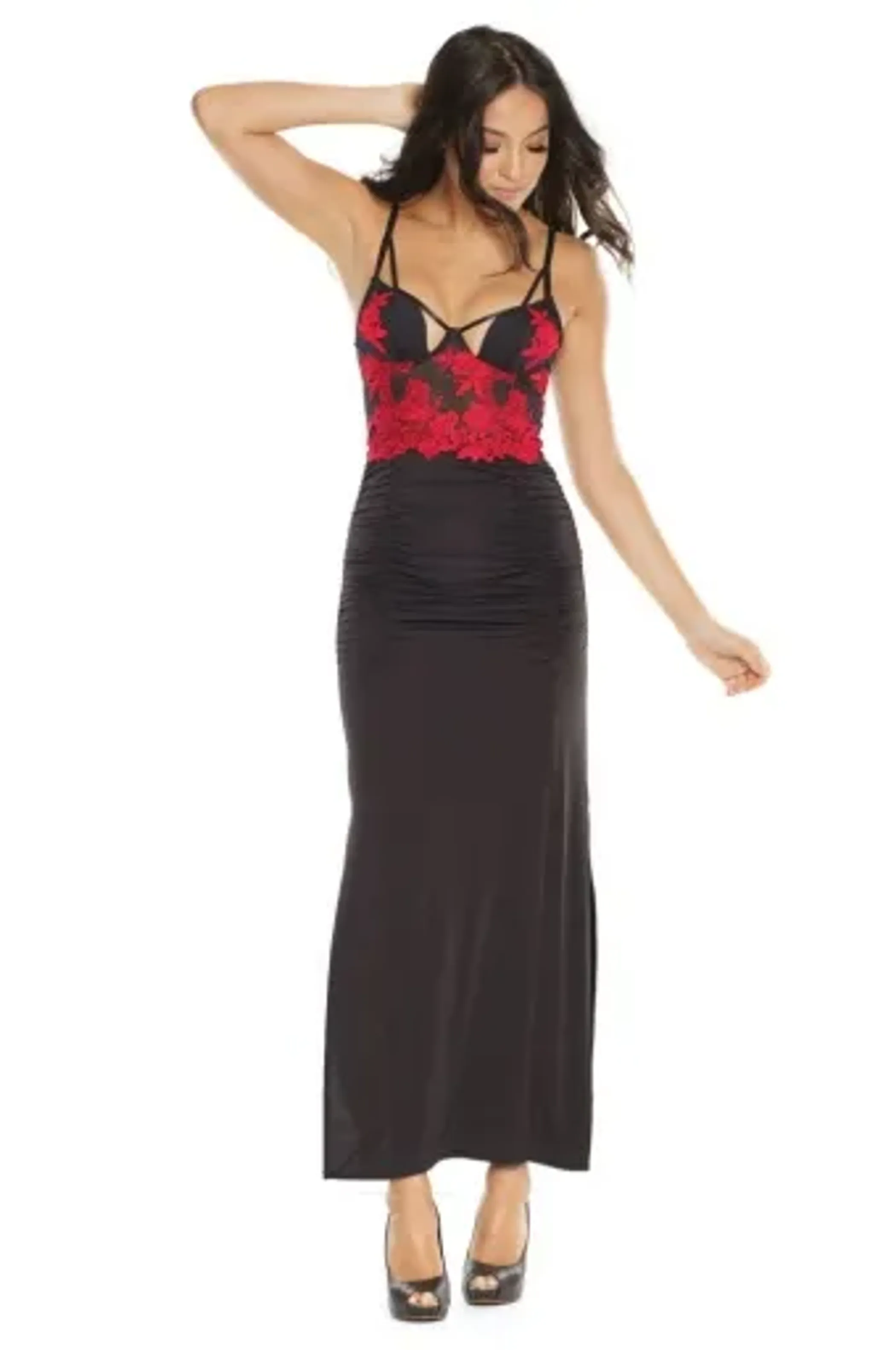 Coquette Black/Crimson Gown