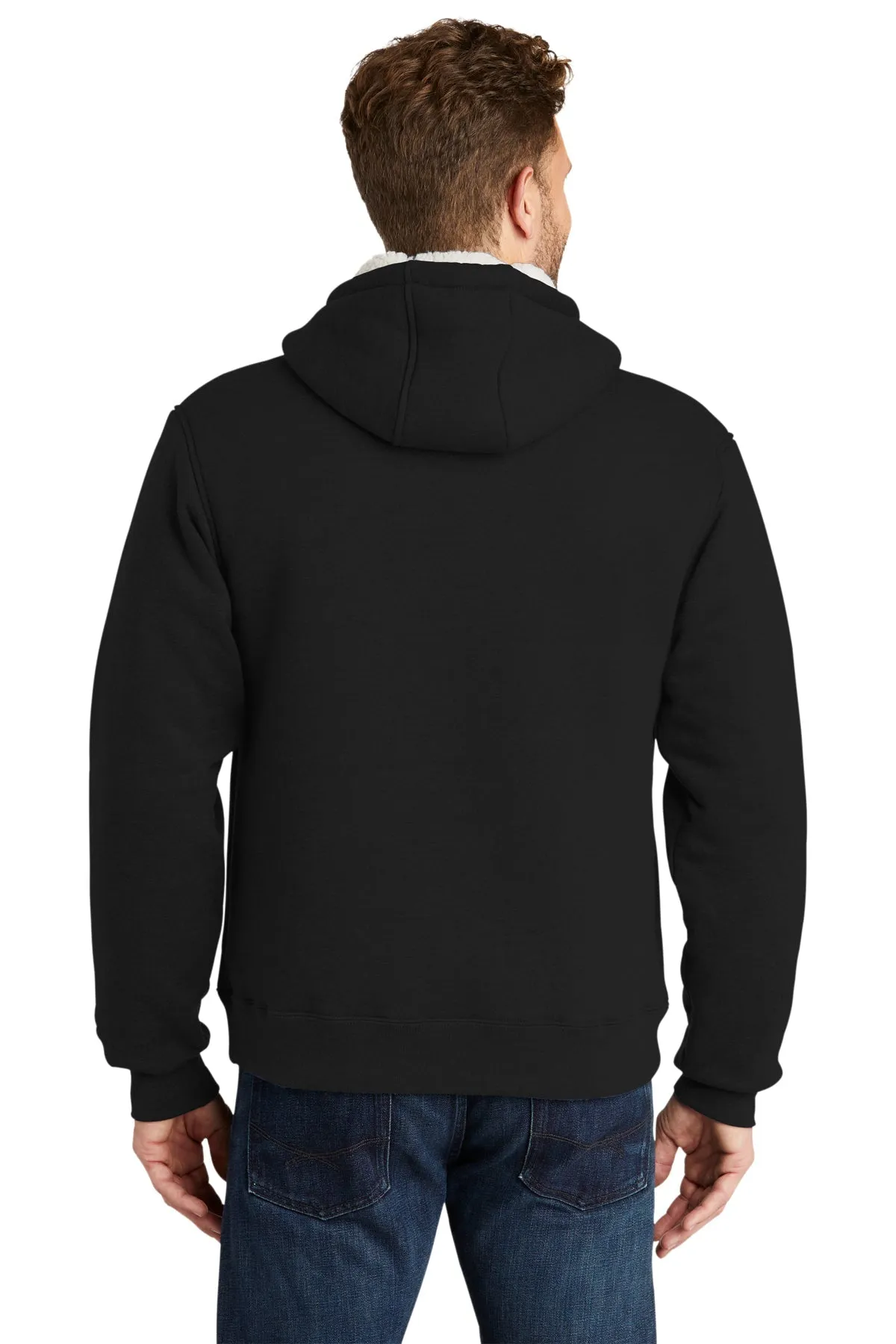 CornerStone Sherpa-Lined Hooded Fleece Jacket, Black