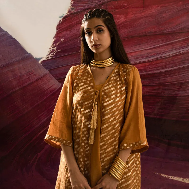 Cotton Shrug for Women | Mustard & Gold